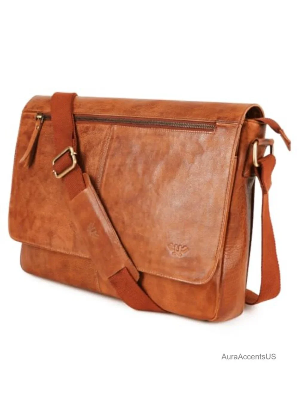 Genuine Leather Messenger Bag Laptop 15in Crossbody Work Office